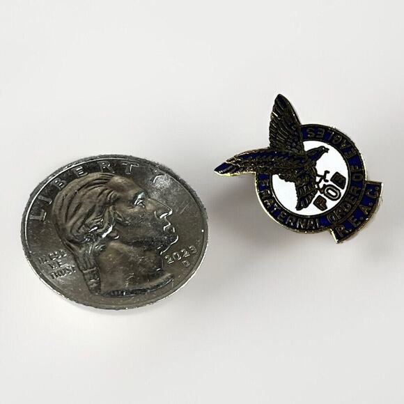 VTG Collectible Pin- FOE Fraternal Order of Eagles REAC Gold Tone Enamel Pin - Picture 6 of 6
